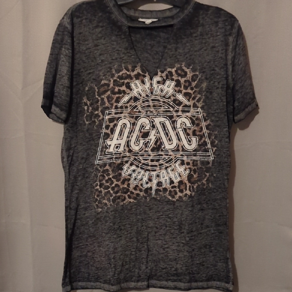 AC/DC High Voltage Women's Top - Charcoal